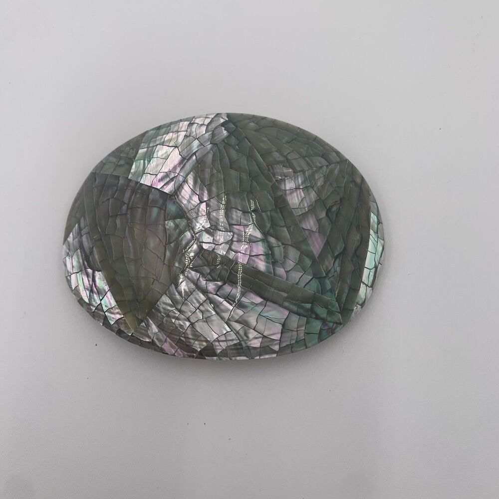 Vintage Charmant Light‎ Blue Polished Shell Buckle Size Buckle Only